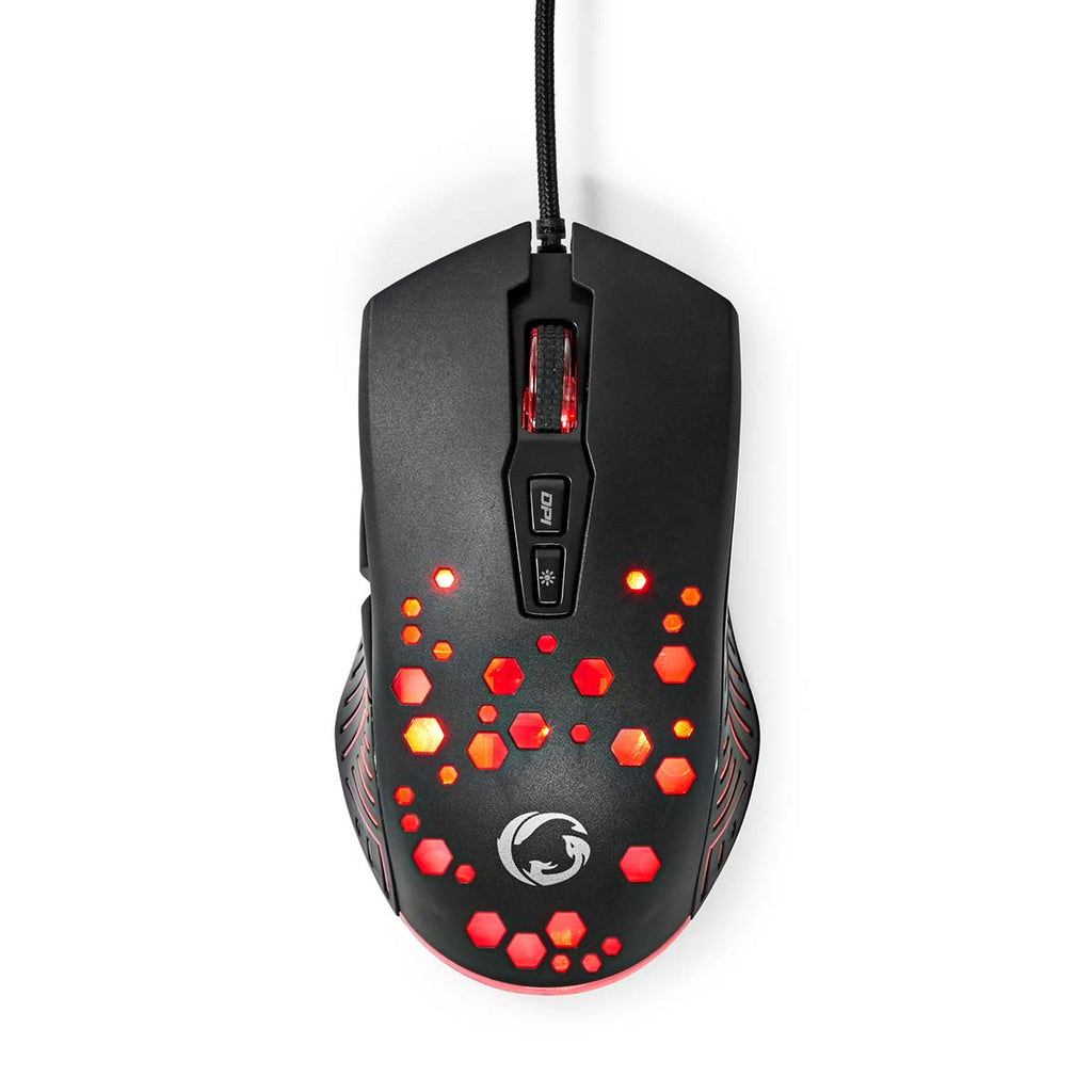 Gaming Mouse | Vezetékes | DPI_ 800 / 1200 / 2400 / 3200 / 4800 / 7200 dpi | Állítható DPI | Gombok száma: 7 | Programozható gombok | Jobbkezes | 1.50 m | RGB