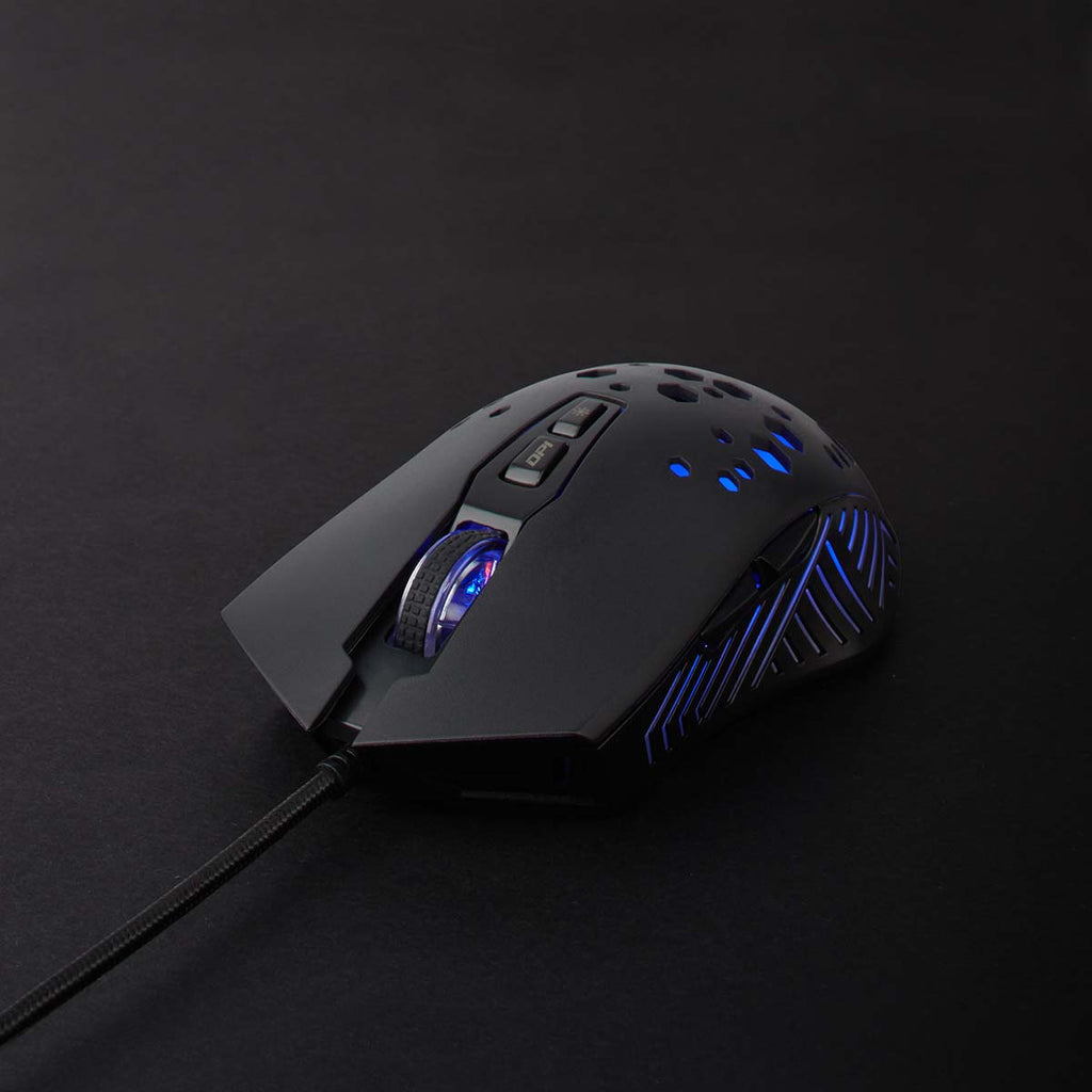 Gaming Mouse | Vezetékes | DPI_ 800 / 1200 / 2400 / 3200 / 4800 / 7200 dpi | Állítható DPI | Gombok száma: 7 | Programozható gombok | Jobbkezes | 1.50 m | RGB
