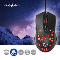 Gaming Mouse | Vezetékes | DPI_ 800 / 1200 / 2400 / 3200 / 4800 / 7200 dpi | Állítható DPI | Gombok száma: 7 | Programozható gombok | Jobbkezes | 1.50 m | RGB