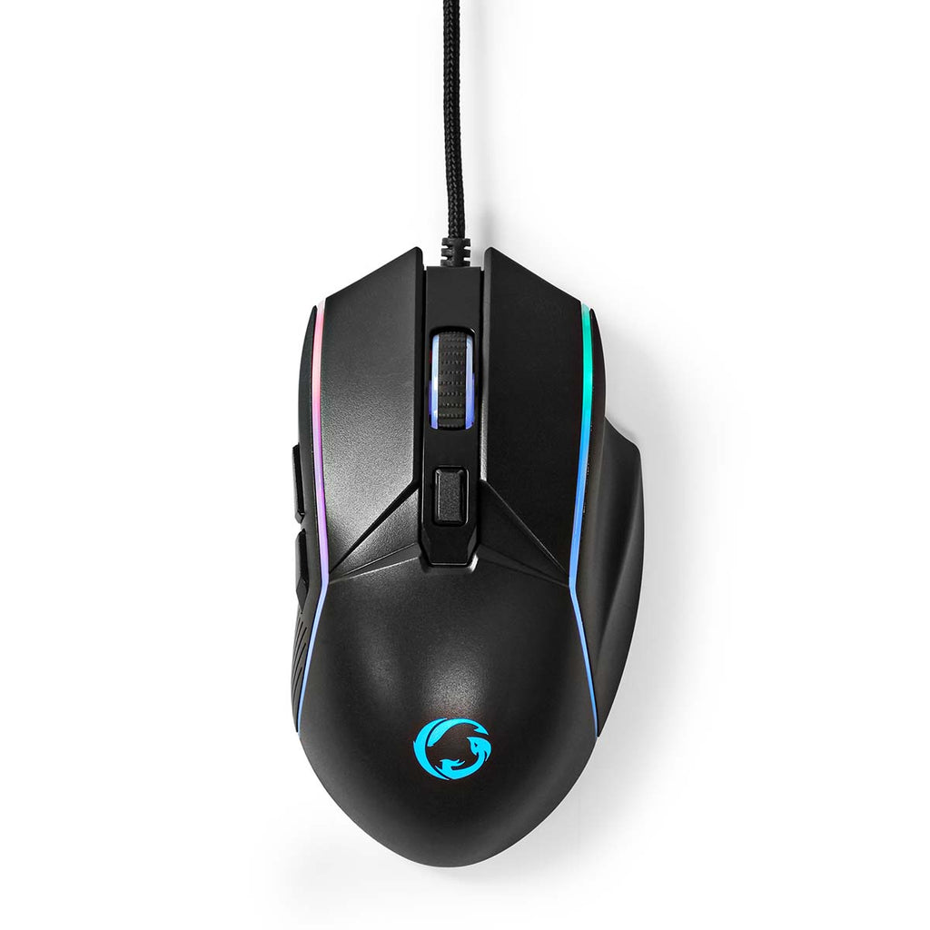 Gaming Mouse | Vezetékes | DPI_ 800 / 1200 / 2400 / 3200 / 4800 / 7200 dpi | Állítható DPI | Gombok száma: 6 | Programozható gombok | Jobbkezes | 1.50 m | LED