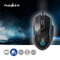 Gaming Mouse | Vezetékes | DPI_ 800 / 1200 / 2400 / 3200 / 4800 / 7200 dpi | Állítható DPI | Gombok száma: 6 | Programozható gombok | Jobbkezes | 1.50 m | LED