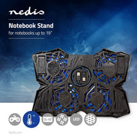 Gaming Notebook Cooler | Ventilátorok száma: 4 | USB-áramellátású | 15 " | 19 " | LED