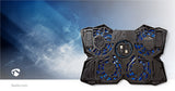 Gaming Notebook Cooler | Ventilátorok száma: 4 | USB-áramellátású | 15 " | 19 " | LED