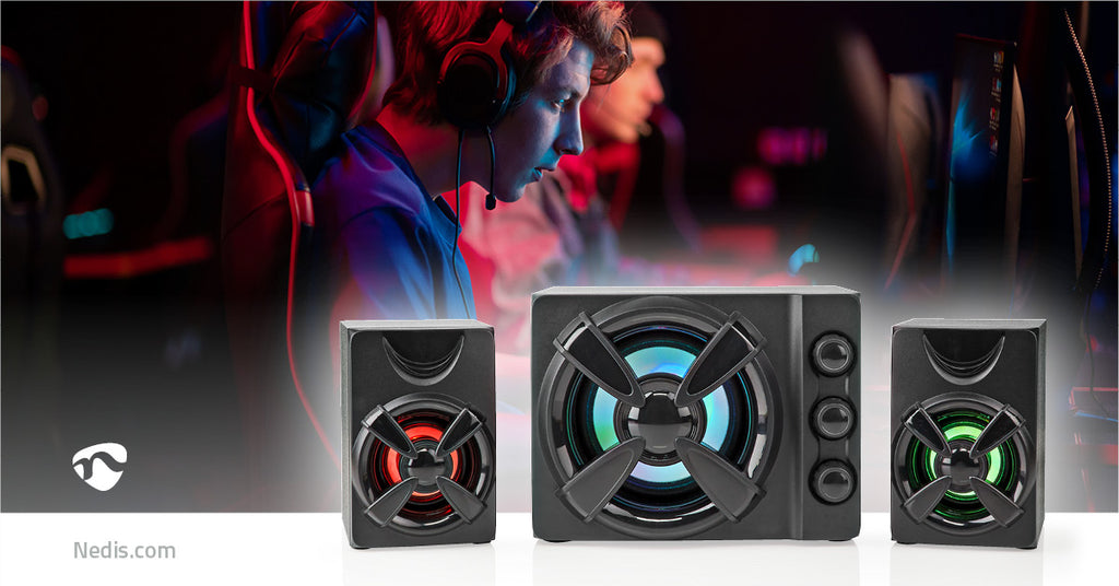 Gaming hangszóró | Hangszórócsatornák: 2.1 | USB-áramellátású | 3.5 mm Dugasz | 33 W | LED | Hangerő szabályozás