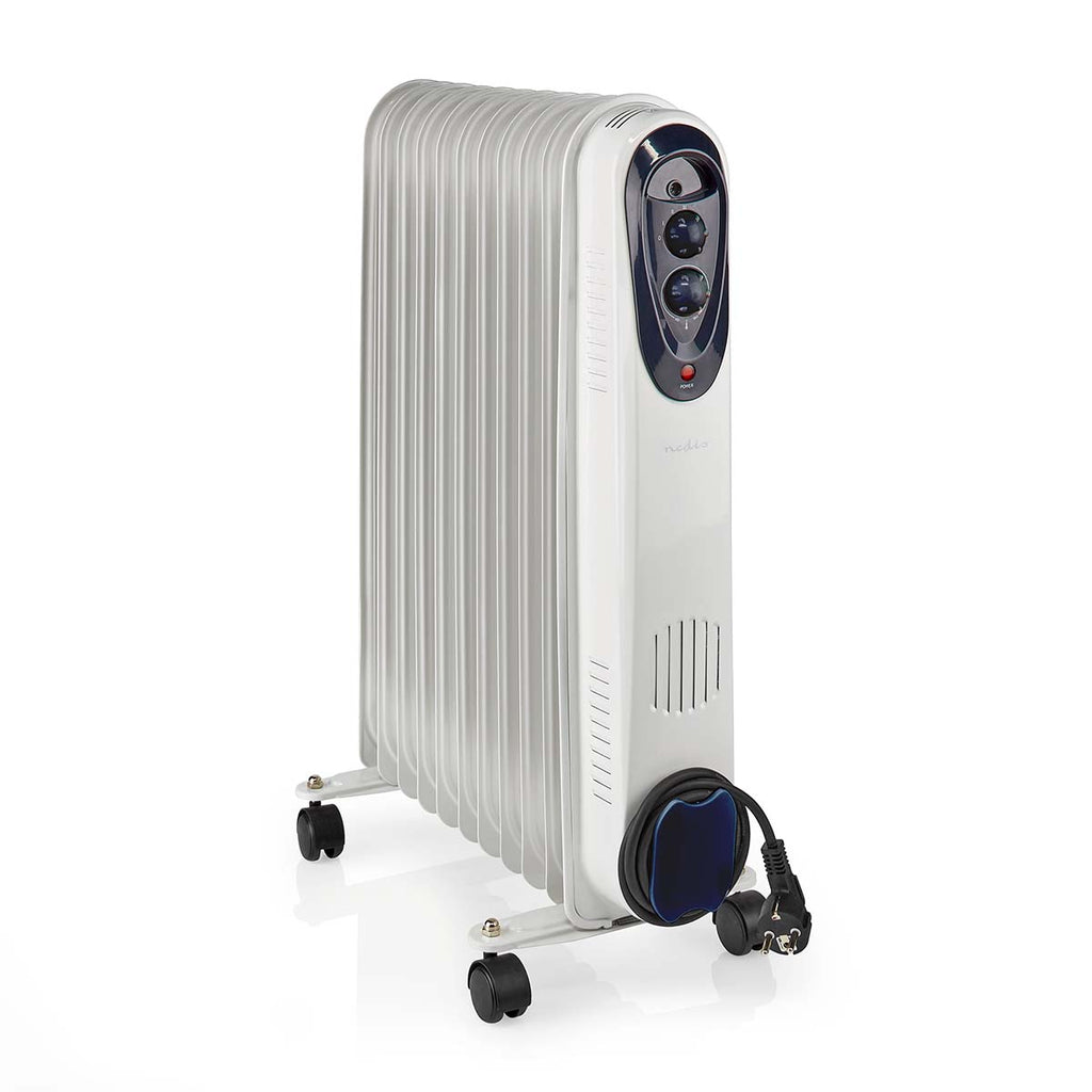 Mobile Olaj hűtő | 1000 / 1500 / 2500 W | 11 Uszony | Állítható hőmérséklet | 3 Hőbeállítások | Borulás ellen védett | Fehér