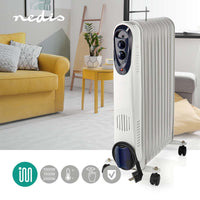 Mobile Olaj hűtő | 1000 / 1500 / 2500 W | 11 Uszony | Állítható hőmérséklet | 3 Hőbeállítások | Borulás ellen védett | Fehér