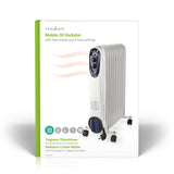 Mobile Olaj hűtő | 1000 / 1500 / 2500 W | 11 Uszony | Állítható hőmérséklet | 3 Hőbeállítások | Borulás ellen védett | Fehér