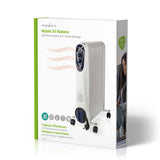 Mobile Olaj hűtő | 1000 / 1500 / 2500 W | 11 Uszony | Állítható hőmérséklet | 3 Hőbeállítások | Borulás ellen védett | Fehér