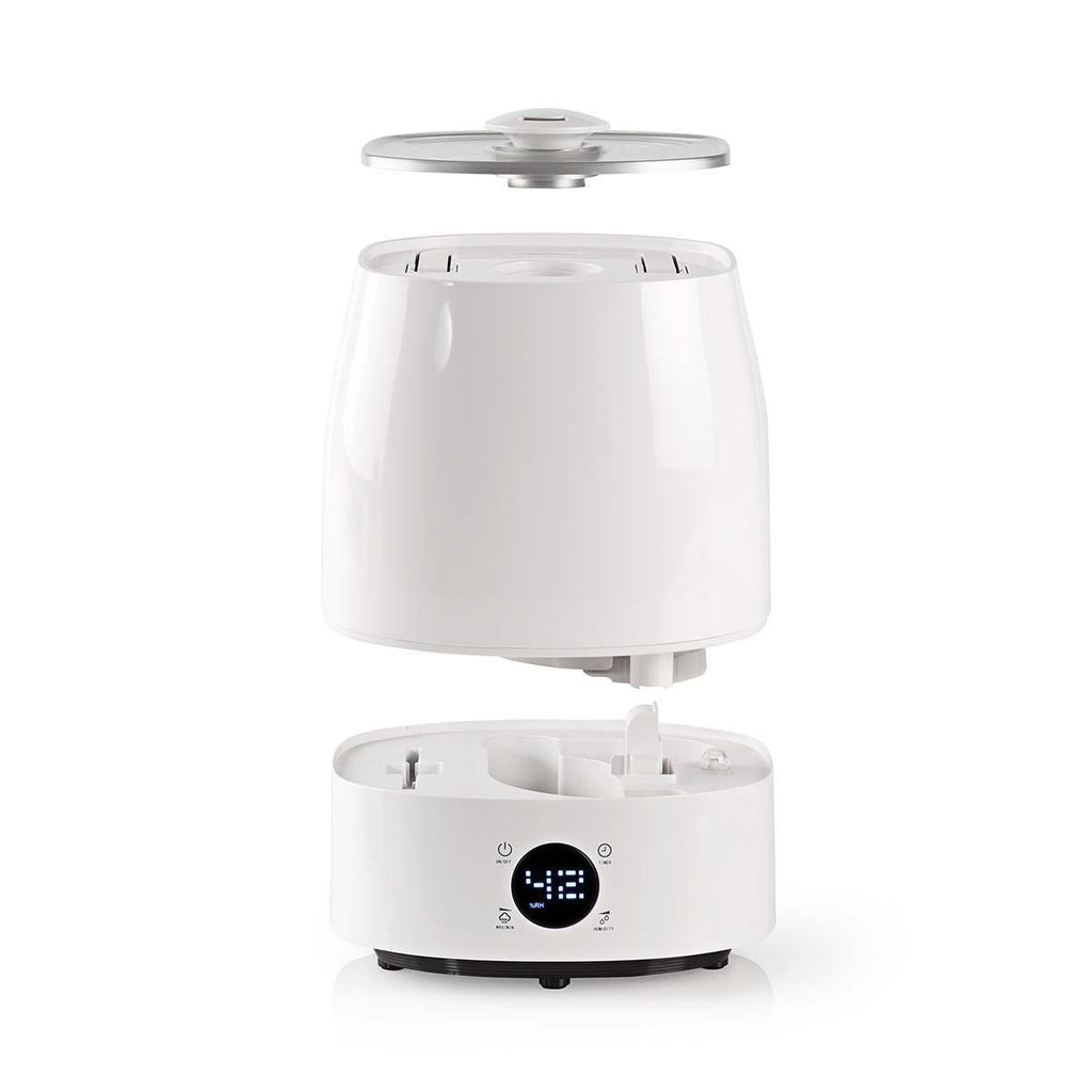 Párásító | 110 W | Hűvös és Meleg Párával | 5.5 l | Nedvességmérő | Időzítő | Ekkora területhez alkalmas_ 50 m² | Fehér / Szürke