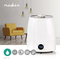 Párásító | 110 W | Hűvös és Meleg Párával | 5.5 l | Nedvességmérő | Időzítő | Ekkora területhez alkalmas_ 50 m² | Fehér / Szürke