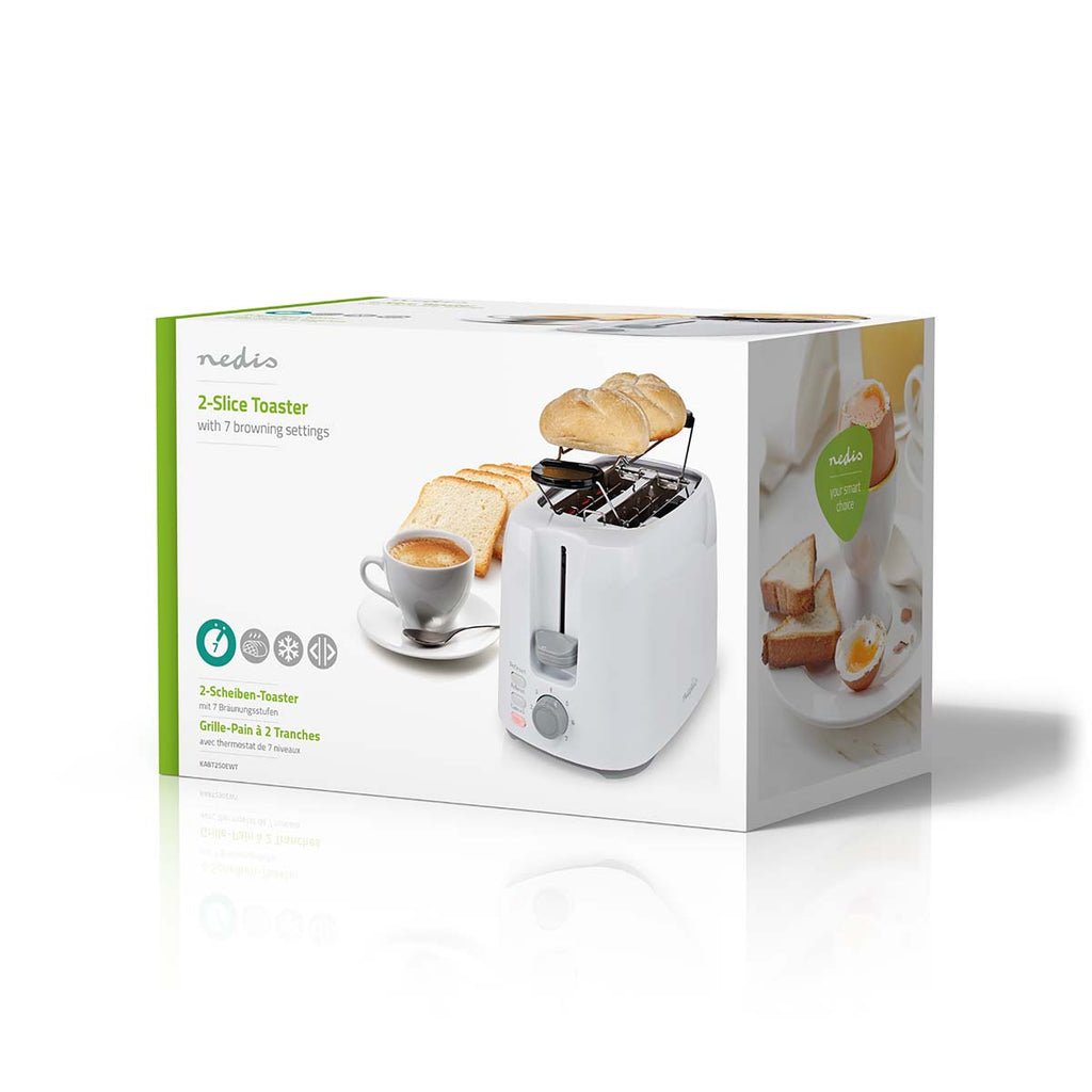 Kenyérpirító | 2 Bővítőhely | Barnítási szint_ 7 | Kiolvasztási lehetőség | Péksütemény tartó | Fehér