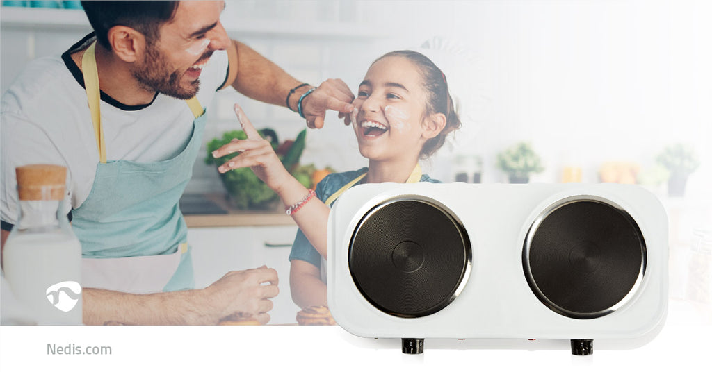 Elektromos főzőlap | Főzőzónák: 2 | 2000 W | Túlmelegedés elleni védelem | Fehér