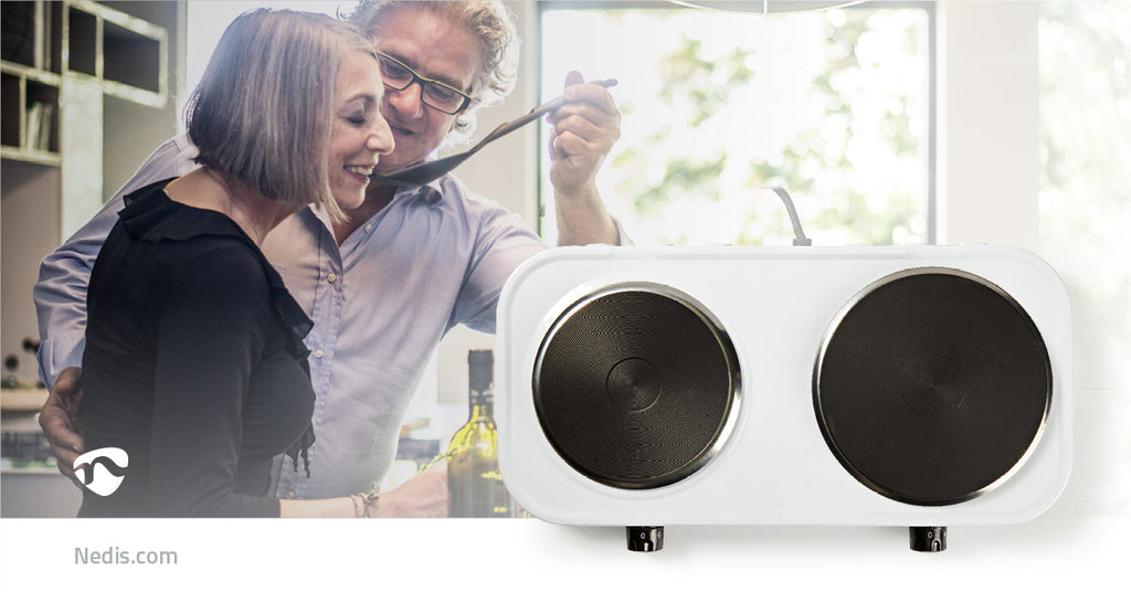 Elektromos főzőlap | Főzőzónák: 2 | 2500 W | Túlmelegedés elleni védelem | Fehér