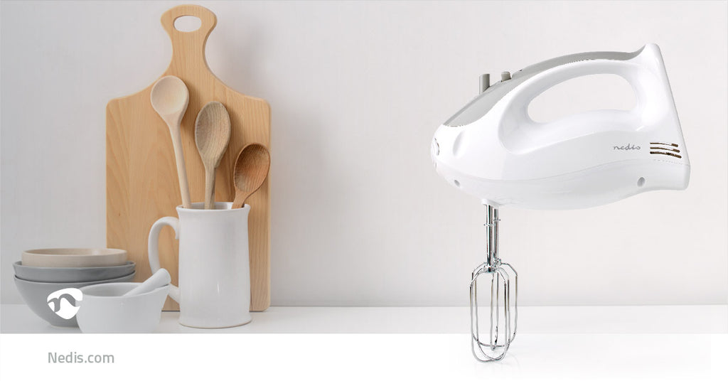 Kézi mixer | 200 W | 5 Sebesség Beállítás | Turbó funkció | 2 Habverő / 2 Tészta Tartó | Fehér / Szürke