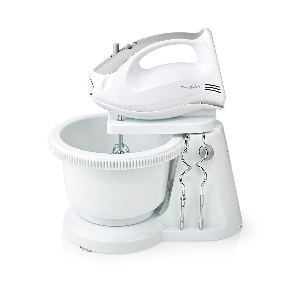 Kézi mixer | 200 W | 5 Sebesség Beállítás | Turbó funkció | Forgó Tál / 2 Habverő / 2 Tészta Tartó | Fehér / Szürke