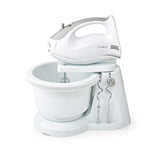 Kézi mixer | 200 W | 5 Sebesség Beállítás | Turbó funkció | Forgó Tál / 2 Habverő / 2 Tészta Tartó | Fehér / Szürke