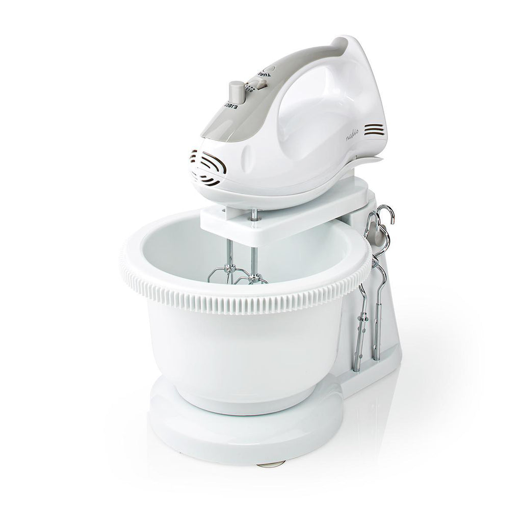 Kézi mixer | 200 W | 5 Sebesség Beállítás | Turbó funkció | Forgó Tál / 2 Habverő / 2 Tészta Tartó | Fehér / Szürke