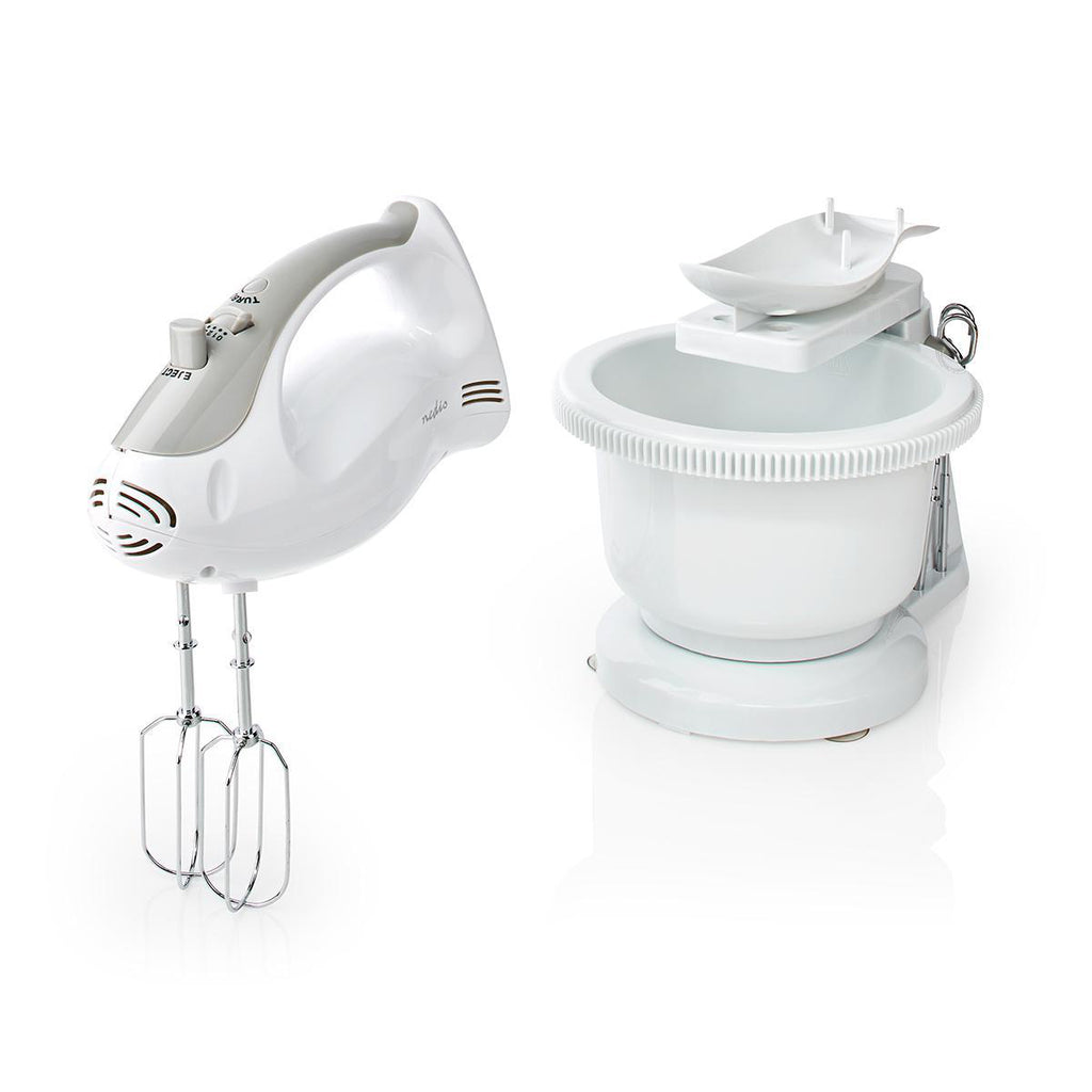 Kézi mixer | 200 W | 5 Sebesség Beállítás | Turbó funkció | Forgó Tál / 2 Habverő / 2 Tészta Tartó | Fehér / Szürke