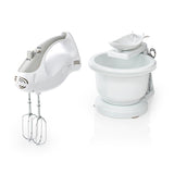Kézi mixer | 200 W | 5 Sebesség Beállítás | Turbó funkció | Forgó Tál / 2 Habverő / 2 Tészta Tartó | Fehér / Szürke