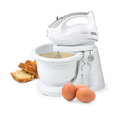 Kézi mixer | 200 W | 5 Sebesség Beállítás | Turbó funkció | Forgó Tál / 2 Habverő / 2 Tészta Tartó | Fehér / Szürke
