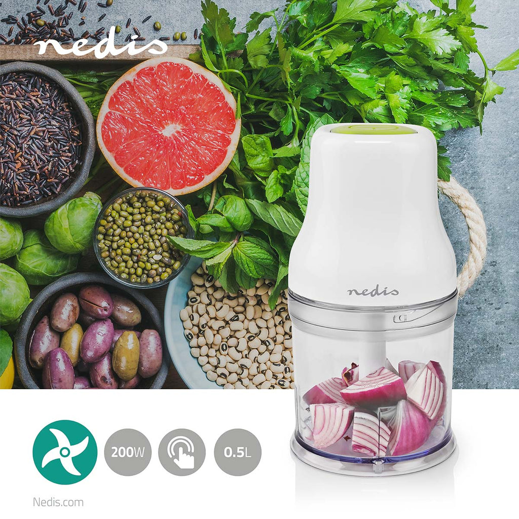 Élelmiszer Aprító | 200 W | 0.5 l | Műanyag | 1 Sebességes | Fehér