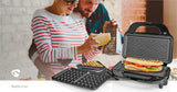 Több grillező | Grill / Sandwich / Waffle | 900 W | 28 x 15 cm | Automatikus hőmérséklet-szabályozással | Műanyag / Rozsdamentes Acél