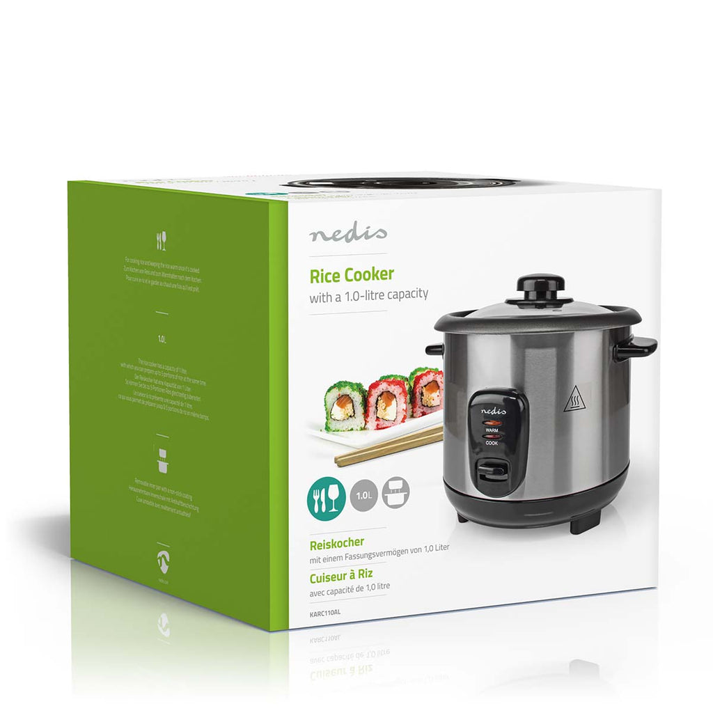 Rizsfőző | 1 l | 400 W | Tapadásmentes bevonat | Kivehető tál | Automatikus kikapcsolás