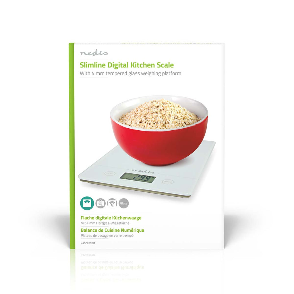 Konyhai mérleg | Digitális | Műanyag / Üveg | CR 2032 Akkumulátor | Fehér