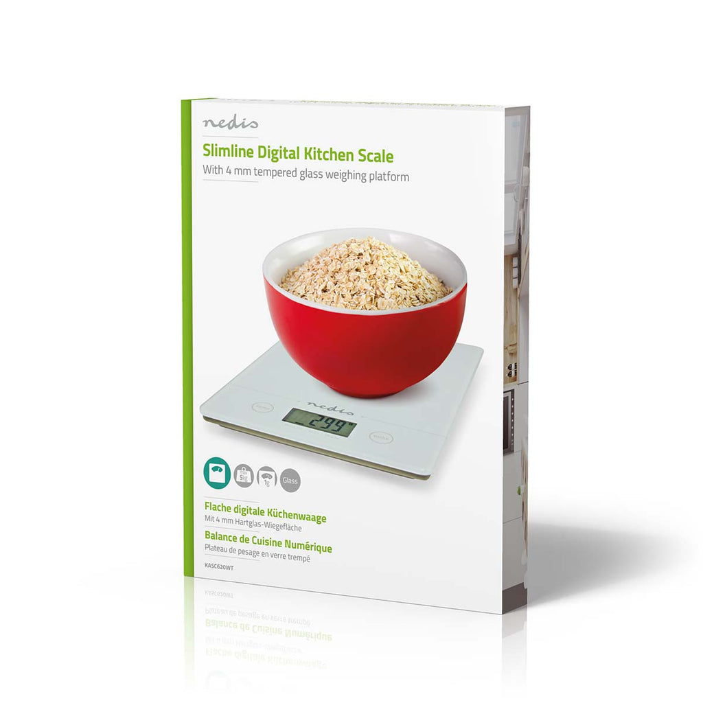 Konyhai mérleg | Digitális | Műanyag / Üveg | CR 2032 Akkumulátor | Fehér