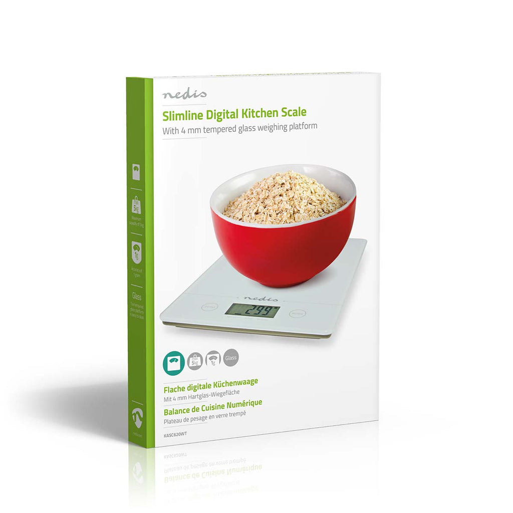 Konyhai mérleg | Digitális | Műanyag / Üveg | CR 2032 Akkumulátor | Fehér