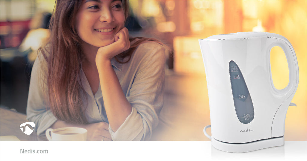 Elektromos vízforraló | 1.7 l | Műanyag | Fehér | Üresen forralás elleni védelem