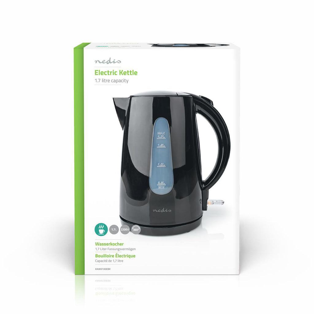 Elektromos vízforraló | 1.7 l | Műanyag | Fekete | 360 fokban elfogatható | Rejtett fűtőszál | Strix® vezérlő | Üresen forralás elleni védelem