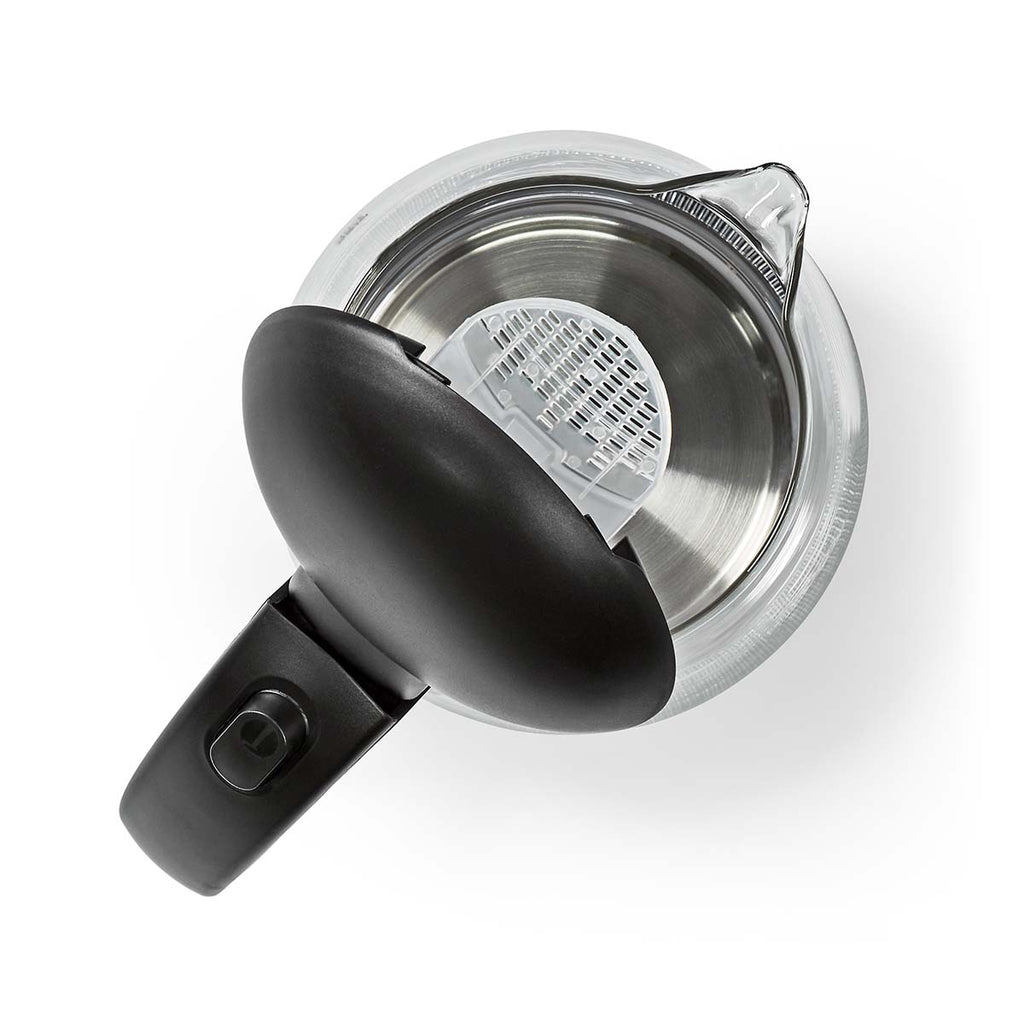 Elektromos vízforraló | 1,7 l | Üveg | Fekete | 360 fokban elfogatható | Rejtett fűtőszál | Strix® vezérlő | Üresen forralás elleni védelem