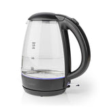 Elektromos vízforraló | 1,7 l | Üveg | Fekete | 360 fokban elfogatható | Rejtett fűtőszál | Strix® vezérlő | Üresen forralás elleni védelem