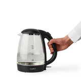 Elektromos vízforraló | 1,7 l | Üveg | Fekete | 360 fokban elfogatható | Rejtett fűtőszál | Strix® vezérlő | Üresen forralás elleni védelem