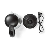 Elektromos vízforraló | 1,7 l | Üveg | Fekete | 360 fokban elfogatható | Rejtett fűtőszál | Strix® vezérlő | Üresen forralás elleni védelem