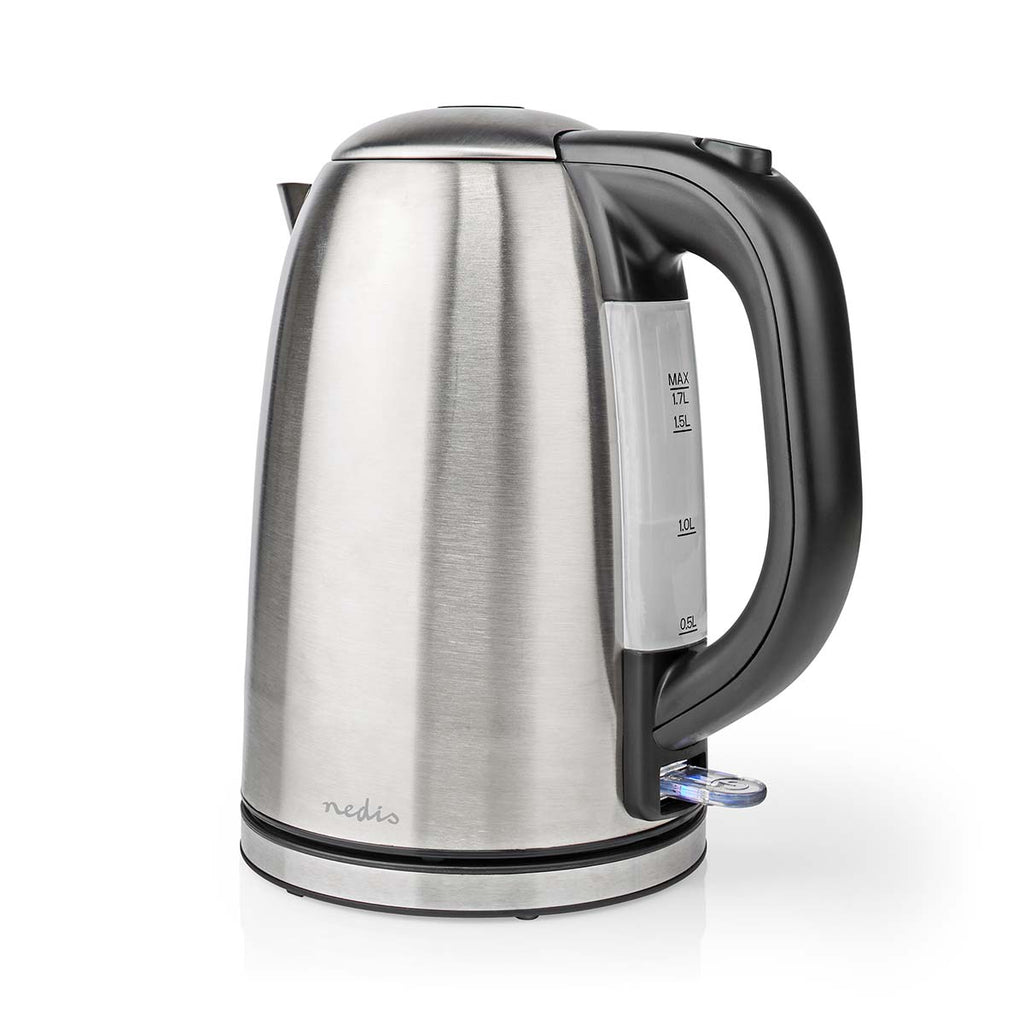 Elektromos vízforraló | 1.7 l | Rozsdamentes Acél | Ezüst / Fekete | 360 fokban elfogatható | Rejtett fűtőszál | Strix® vezérlő | Üresen forralás elleni védelem