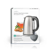 Elektromos vízforraló | 1.7 l | Rozsdamentes Acél | Ezüst / Fekete | 360 fokban elfogatható | Rejtett fűtőszál | Strix® vezérlő | Üresen forralás elleni védelem