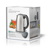 Elektromos vízforraló | 1.7 l | Rozsdamentes Acél | Ezüst / Fekete | 360 fokban elfogatható | Rejtett fűtőszál | Strix® vezérlő | Üresen forralás elleni védelem