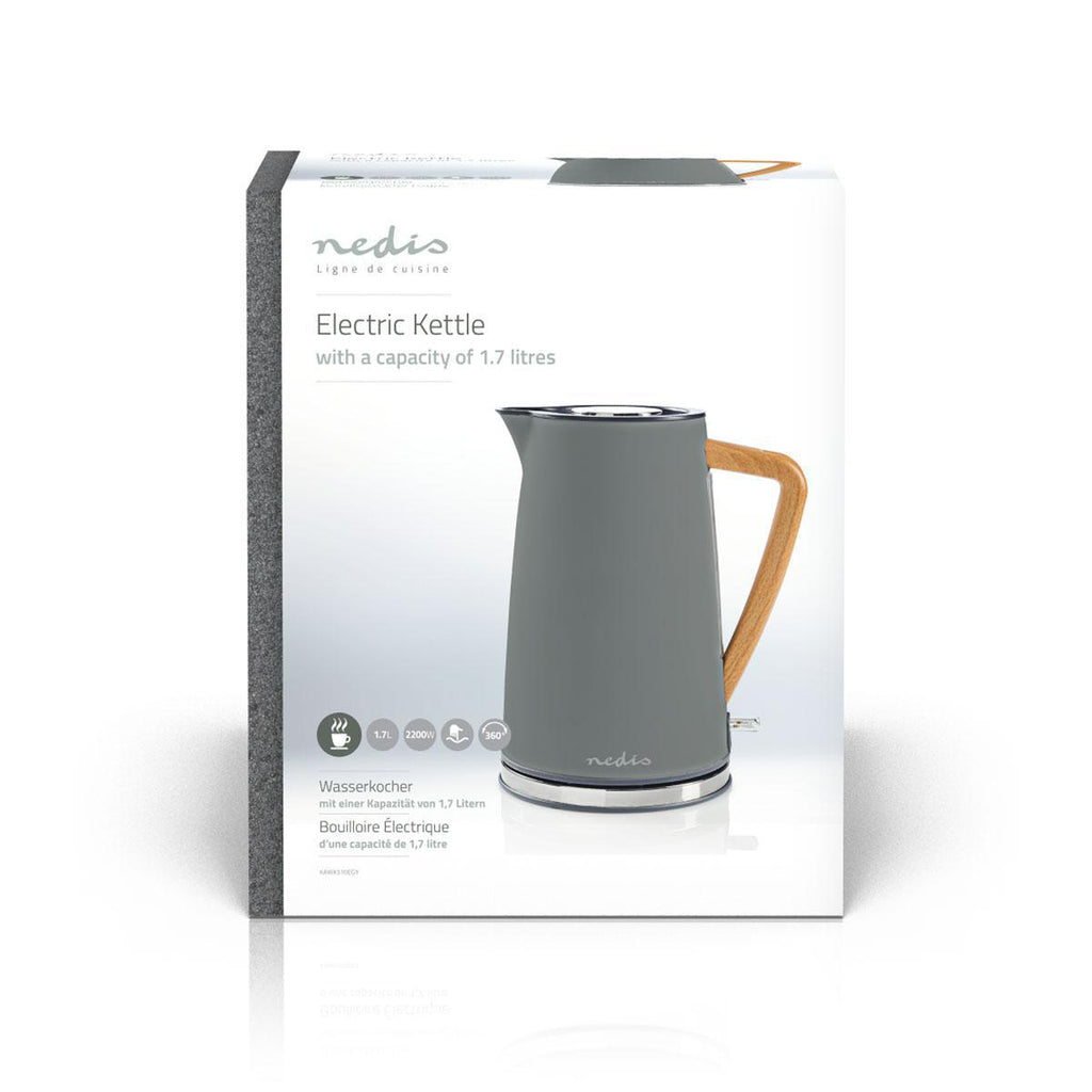 Elektromos vízforraló | 1.7 l | Puha Borítás | Szürke | 360 fokban elfogatható | Rejtett fűtőszál | Strix® vezérlő | Üresen forralás elleni védelem
