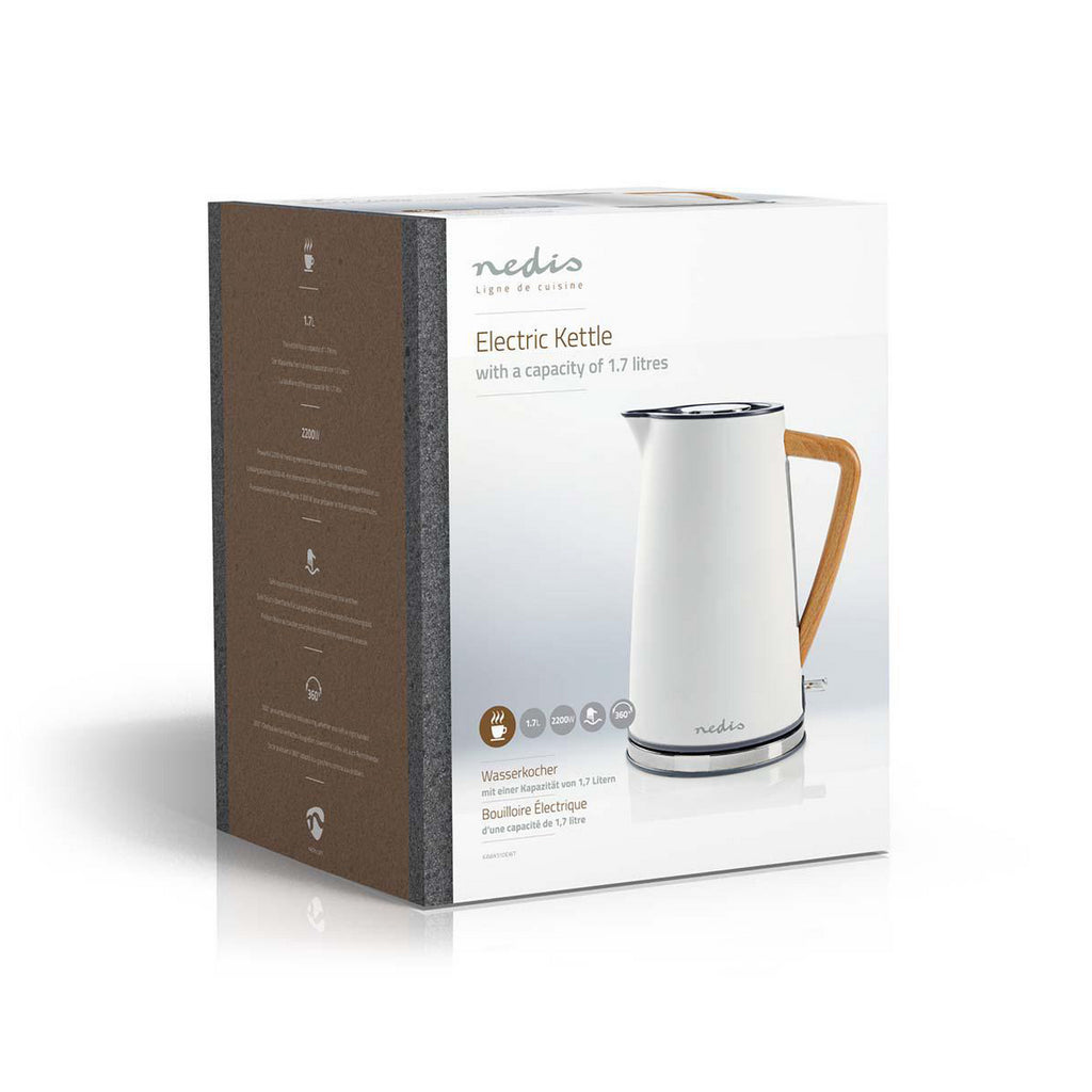 Elektromos vízforraló | 1.7 l | Puha Borítás | Fehér | 360 fokban elfogatható | Rejtett fűtőszál | Strix® vezérlő | Üresen forralás elleni védelem