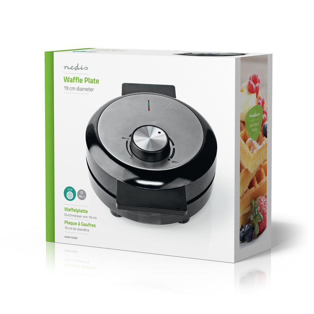 Gofrisütő lap | 19 cm | 1000 W | Fekete