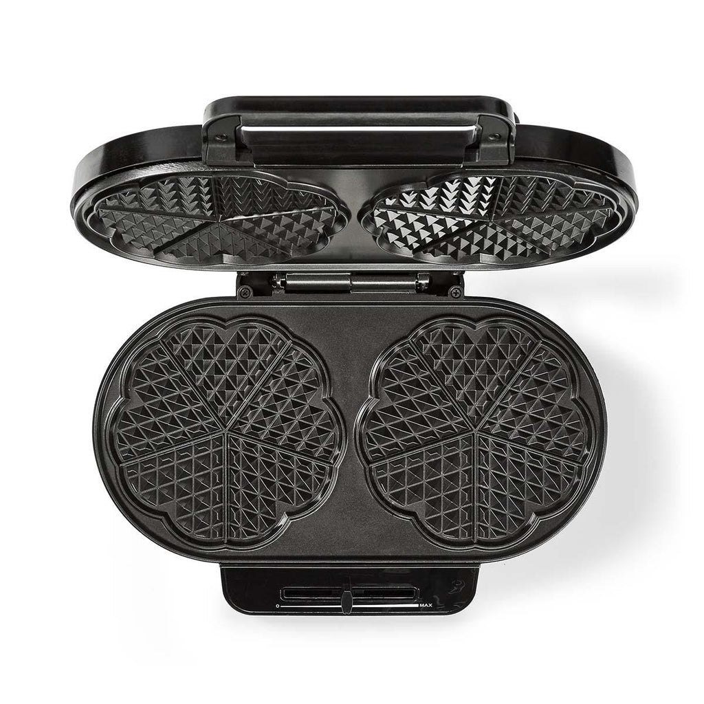 Gofrisütő | 2 x 5 Heart shaped waffles | 12 cm | 1200 W | Fém / Műanyag
