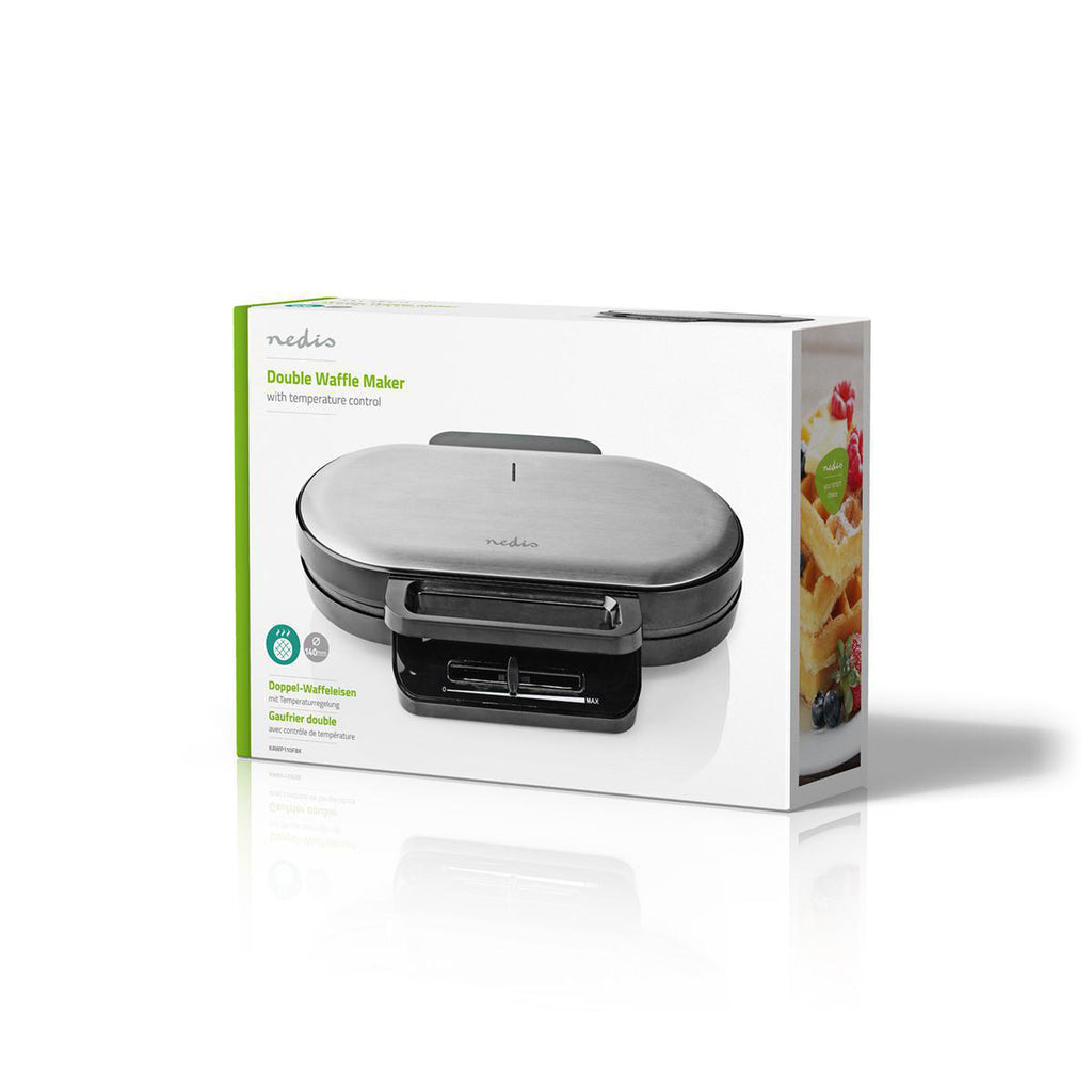 Gofrisütő | 2 x 5 Heart shaped waffles | 12 cm | 1200 W | Fém / Műanyag