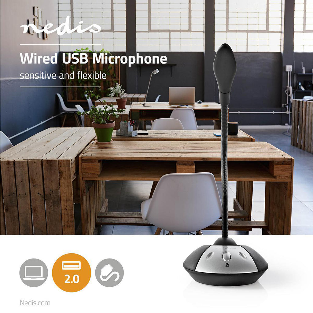 Vezetékes Mikrofon | USB | Fekete/Szürke