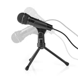 Vezetékes Mikrofon | Be-/kikapcsoló Gomb | Háromlábú Állvánnyal | 3,5 mm