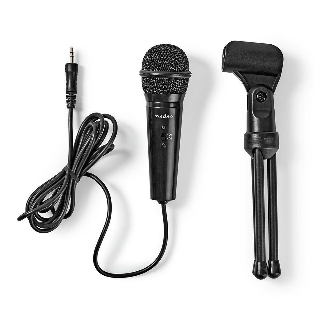 Vezetékes Mikrofon | Be-/kikapcsoló Gomb | Háromlábú Állvánnyal | 3,5 mm