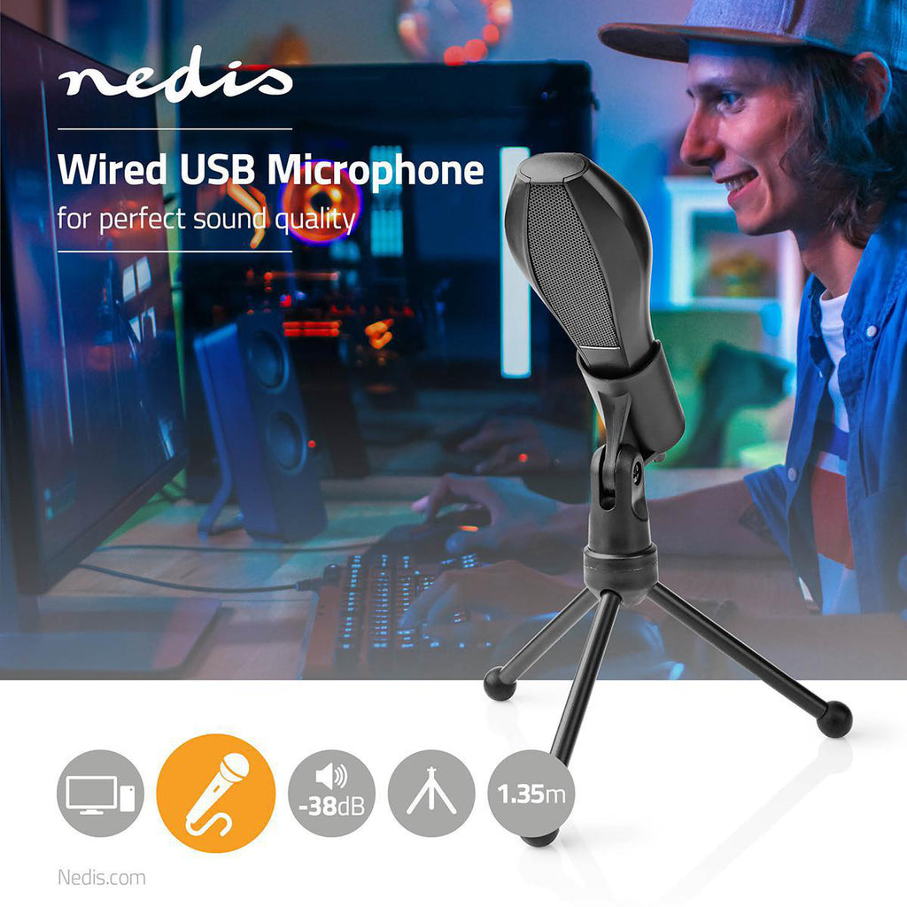 Vezetékes Mikrofon | Dupla Kondenzátor | Háromlábú Állvánnyal | USB