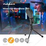 Vezetékes Mikrofon | Dupla Kondenzátor | Háromlábú Állvánnyal | USB