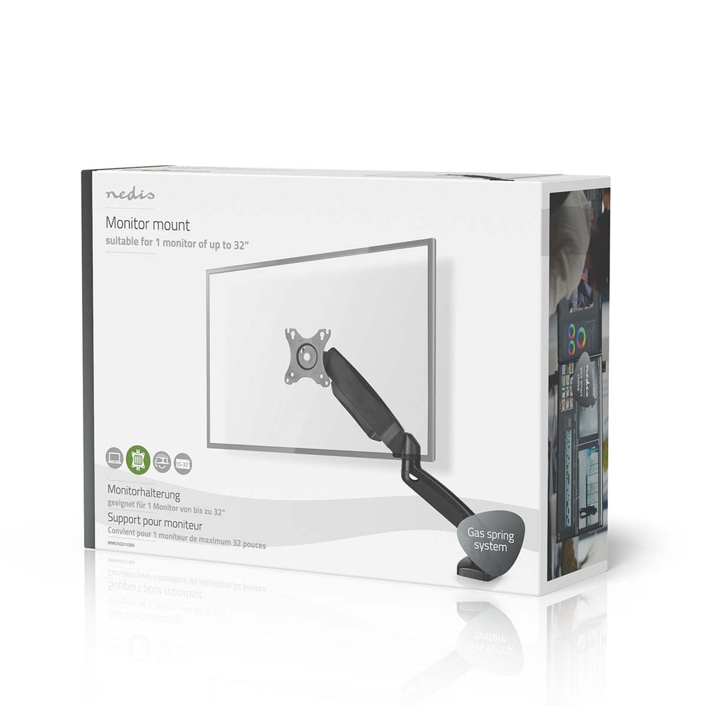 Asztali Monitor Tartó | Gázrugó | 1 Képernyő(k) | 15 - 32 " | 75x75 / 100x100 | Dönthető Forgatható-7